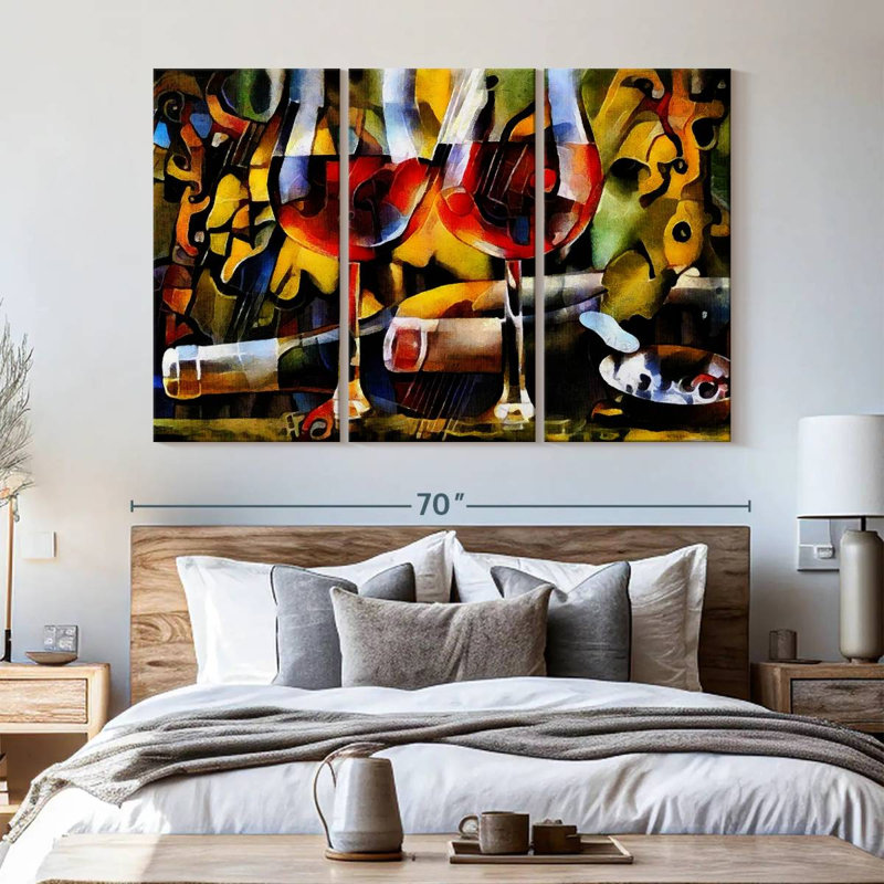 " Wine " 3 - Pieces, 42" H x 65" W x 1.25" D