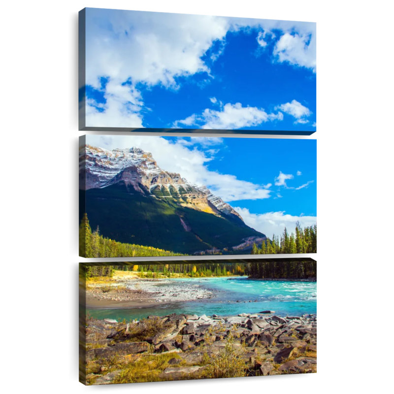 Rivière turquoise Kerrick Glacier, H 38 po x l 24 po