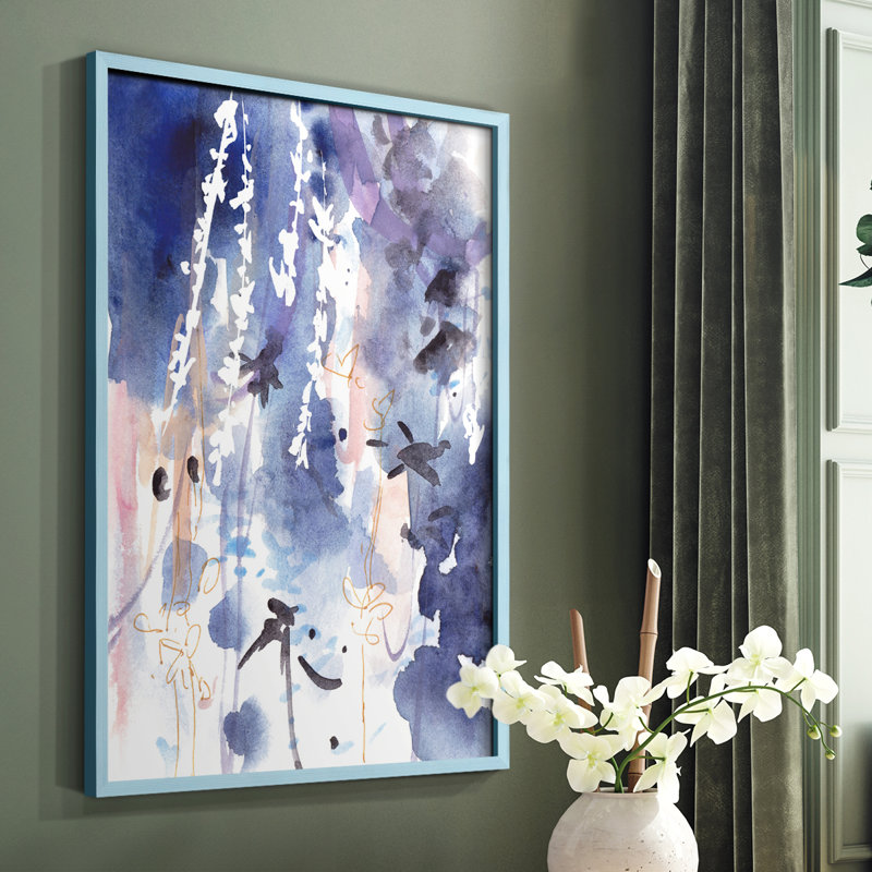 «Late Night Breeze I», reproduction encadrée - bois massif, Bleu, H 10 po x l 8 po