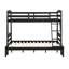 Lit simple superposé au dessus d'un lit double avec garde-corps en bois robuste 1pc-1627386222