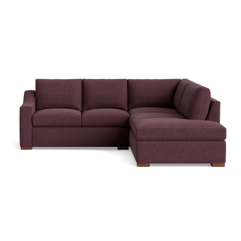 Lucca Sectional, Performance Weave - Aubergine, Right Hand Facing
