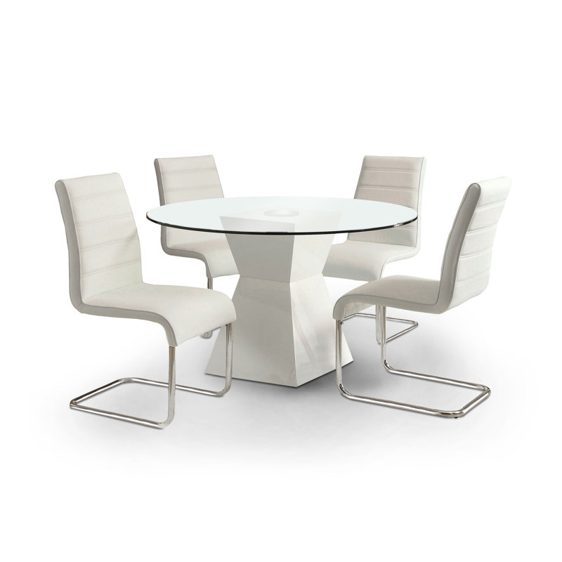 Ensemble de table de salle à manger 5 pièces Coetta, Blanc
