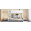 Lit double superposé au-dessus de grand lit double avec armoires de rangement et ports USB-210140755