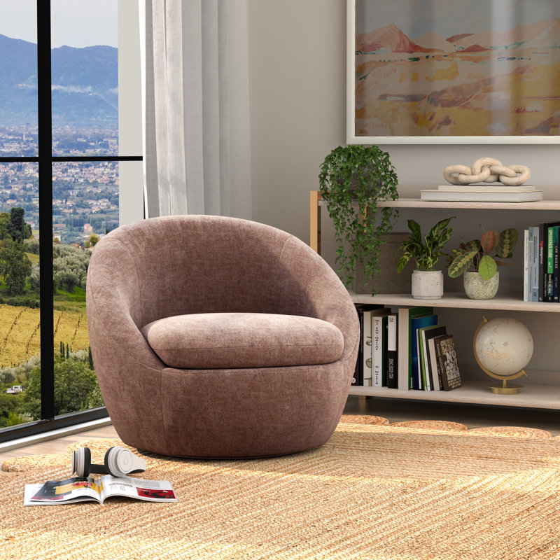 Kate Eldin Upholstered Swivel Accent Chair, Antique Rose