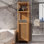 Armoire de rangement en bambou à grande capacité - Mobilier multifonctionnel pour salle de bain et salon