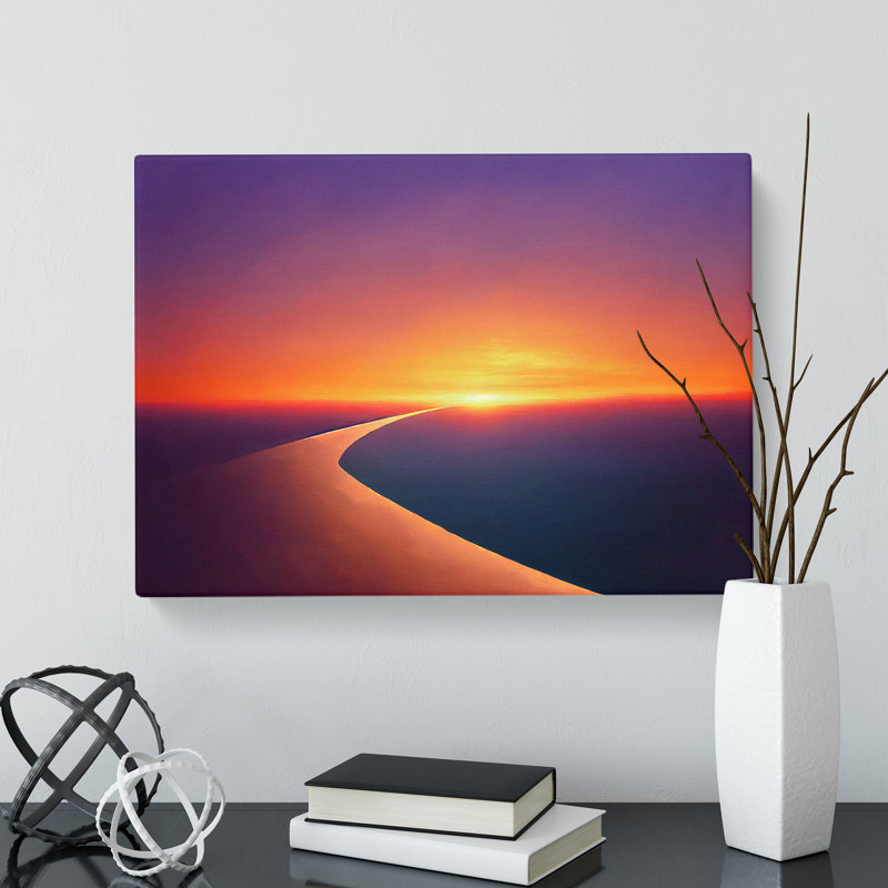 Showstopping Ocean Beach Sunset - Wrapped Canvas, 50cm H x 76cm W x 3cm D