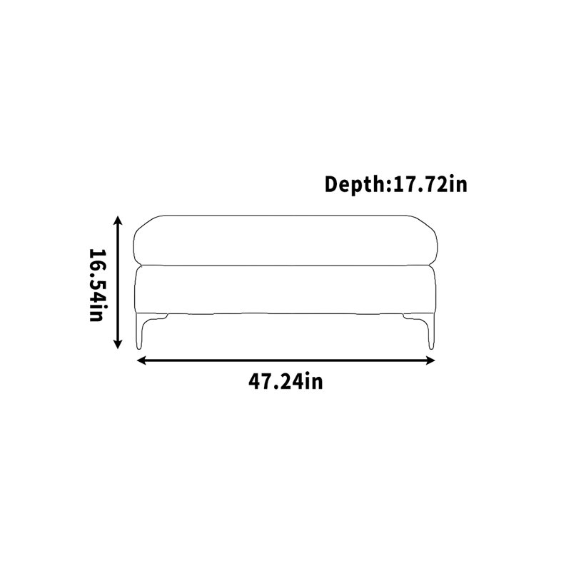 Darbonne, H 16,54 po x l 47,24 po x P 17,72 po