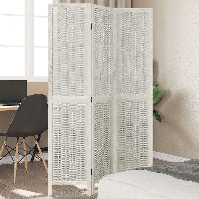 Alexzavier Solid Wood Accent Room Divider, White, 180cm H x 110cm W