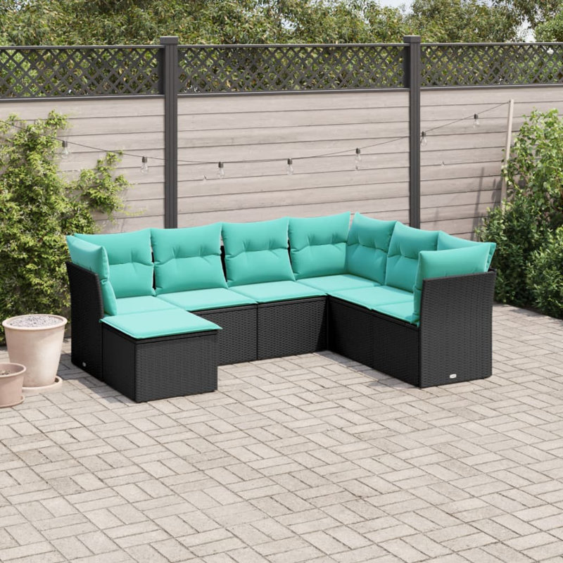  Garden Sofa Set Black, Blue