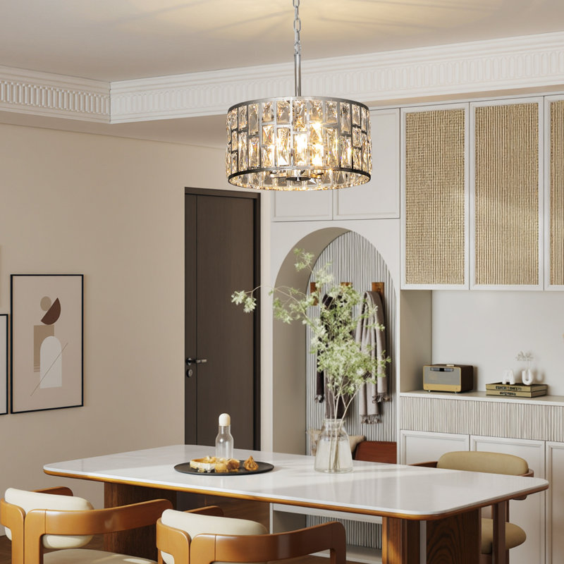 Crystal, Glass Flush Mount, Silver