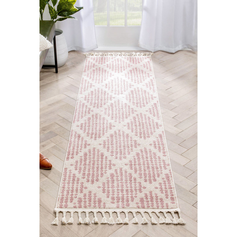 Loop-De-Loop Geometric Synthetic Area Rug, Runner 67 x 220cm