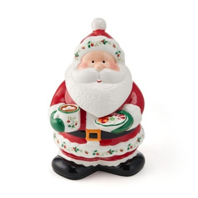 Pfaltzgraff Winterberry 10 in. Santa Cookie Jar