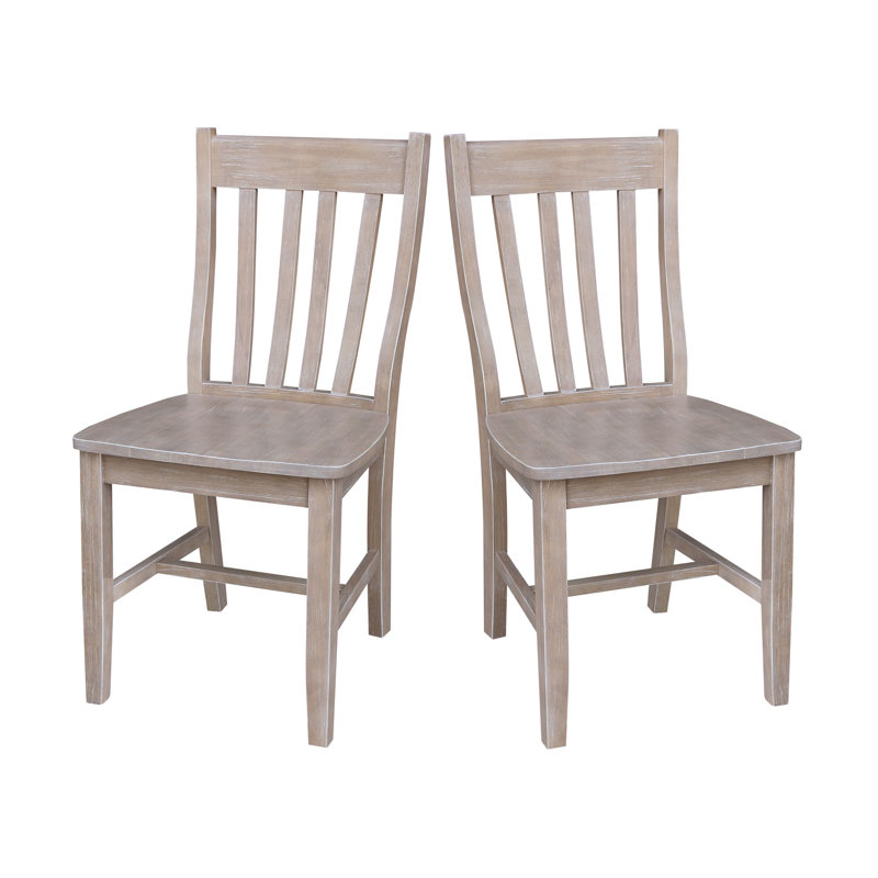 Chaise de salle à manger traditionnelle en bois massif Decovello, Taupe-gris délavé