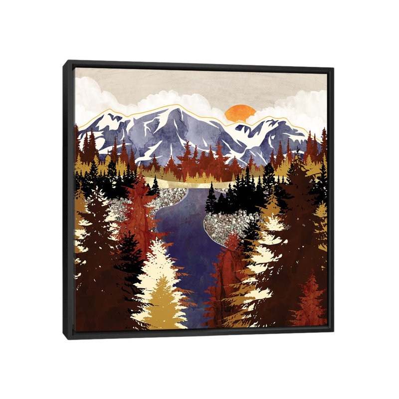 Rivière d'automne - impression, 37" H x 37" W x 1.5" D, Black Framed Canvas, Aucun mat