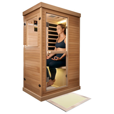 1-Person Infrared Sauna With Chromotherapy & Bluetooth – Low EMF Canadian Hemlock Home Sauna