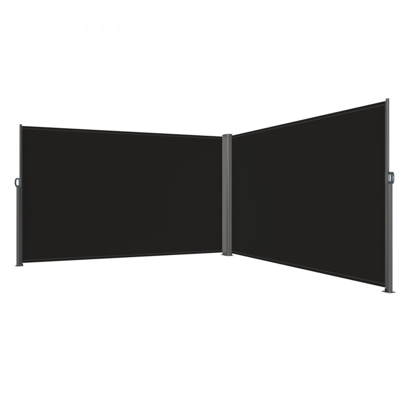 Manual Retraction Side Awning in Beige, 19.7' H x 5.9' W, Black