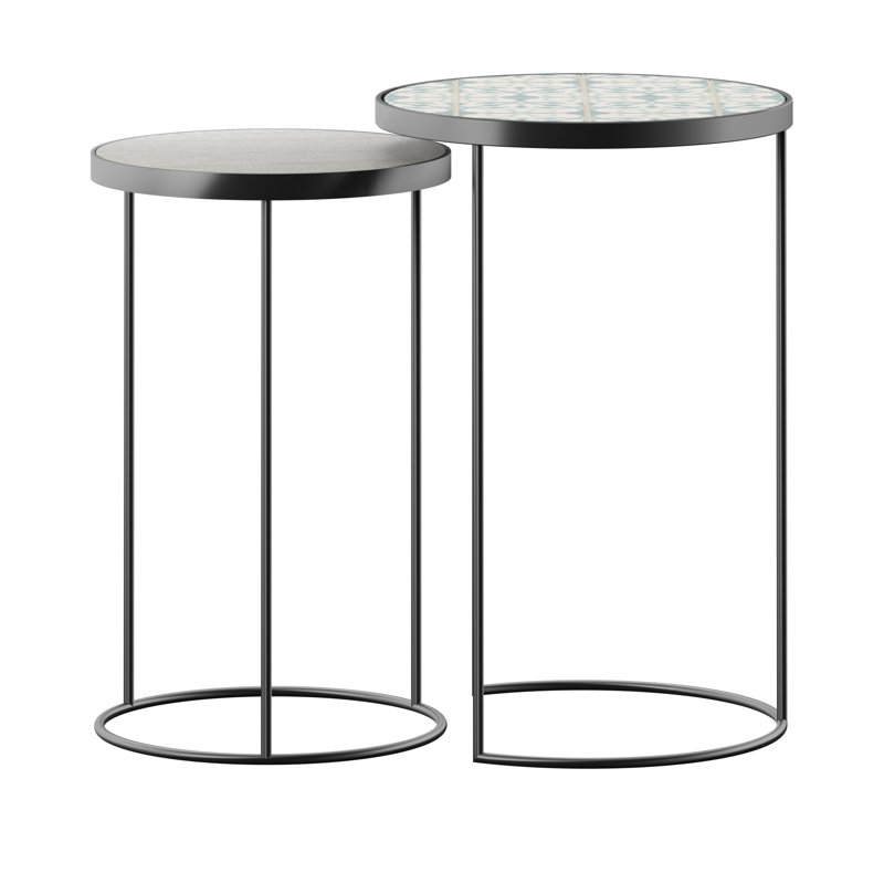 Griffis Stone Top Nesting Tables, Light Stone