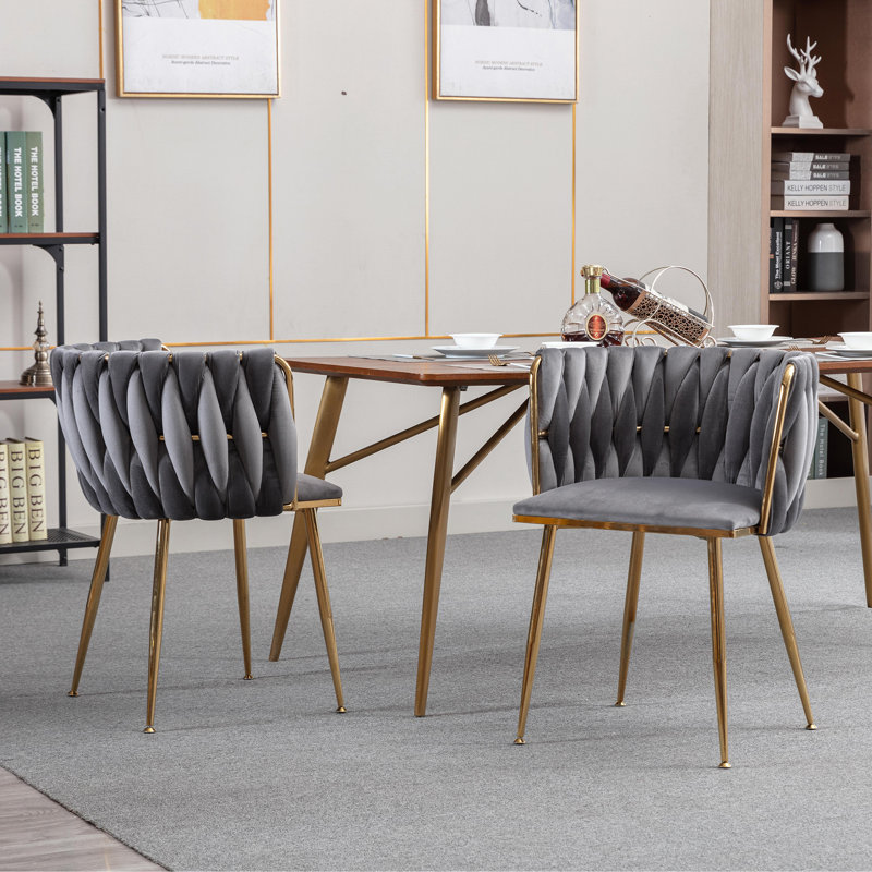 Chaises de salle à manger rembourrées Ahsoka, Gris