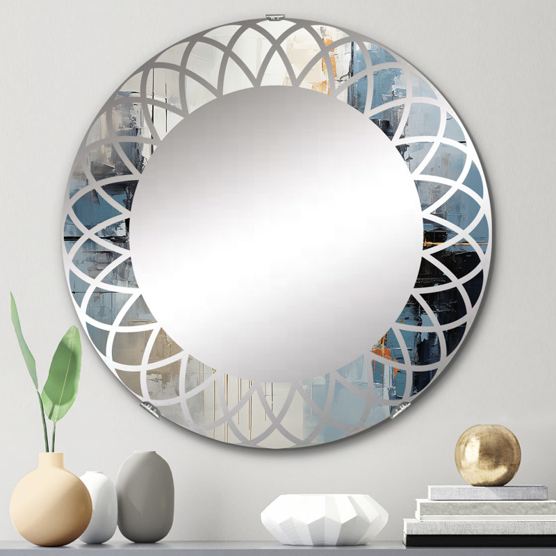 Opanak - Miroir mural moderne rond, 24 po x 24 po