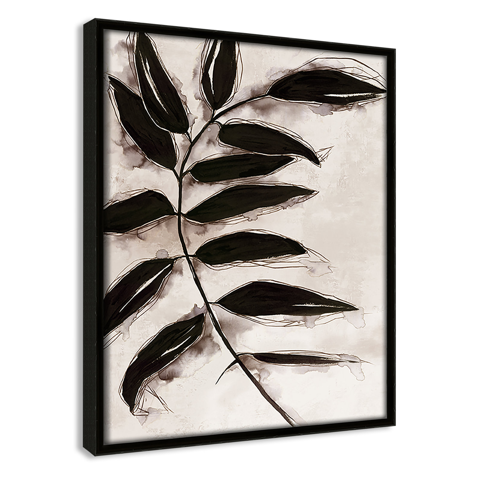Leaves II by Eva Watts, 11.5" H x 9.5" W x 2" D, Espresso Framed