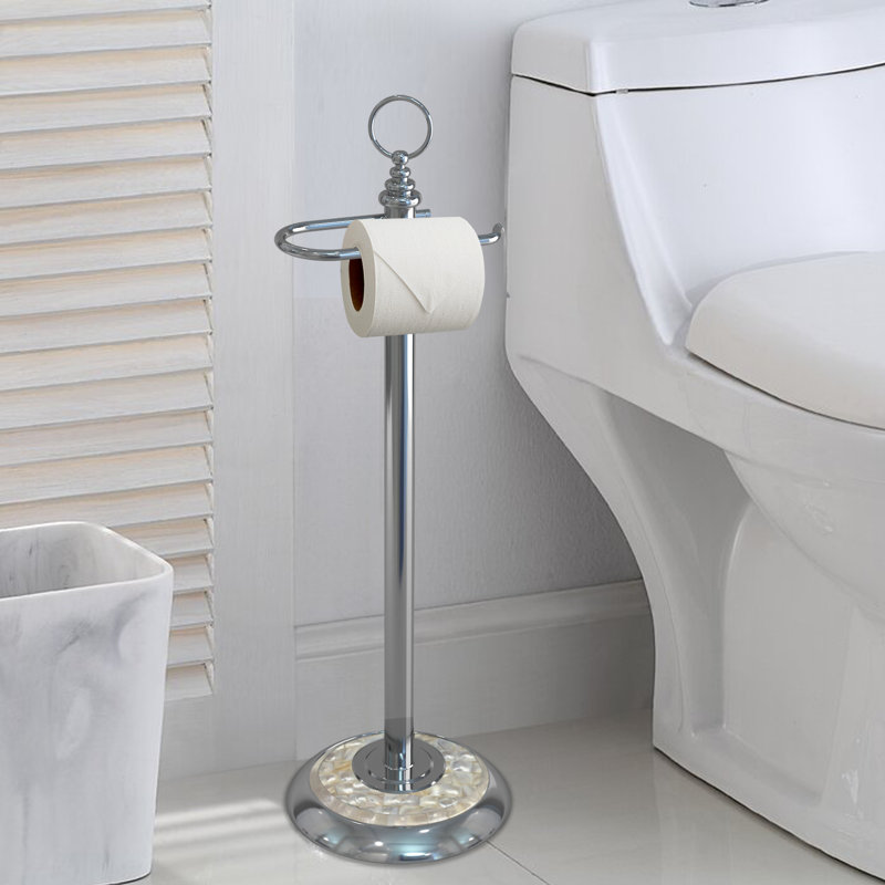 Porte-papier hygiénique sur pied, Chrome