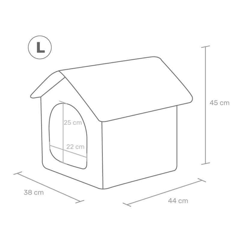 Dog House, 45cm H x 38cm W x 44cm D, Black