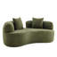 Causeuse courbée 66,93 pouces à compression complète, tissu en velours de peluche, canapé compact sans assemblage pour petits espaces et appartements, capacité de 350 lb-462809850