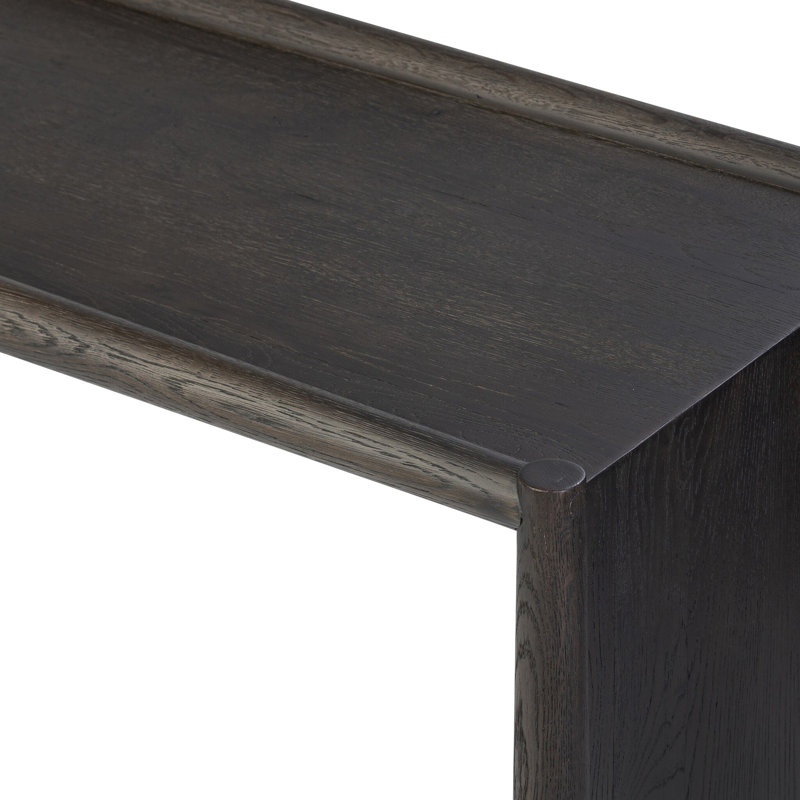 Glenview 60'' W Solid Wood Console Table, Smoked Black Oak