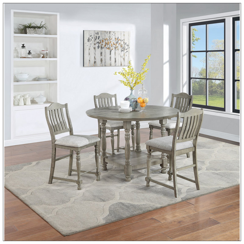 Table de salle à manger ronde gris clair 1pc