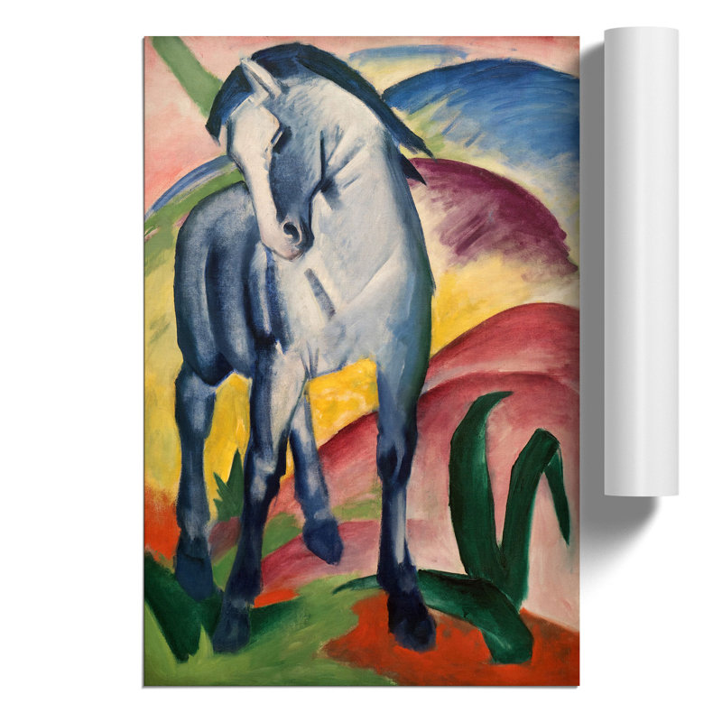 Blue Horse by Franz Marc - Frameless Print, 59cm H x 42cm W x 0.1cm D