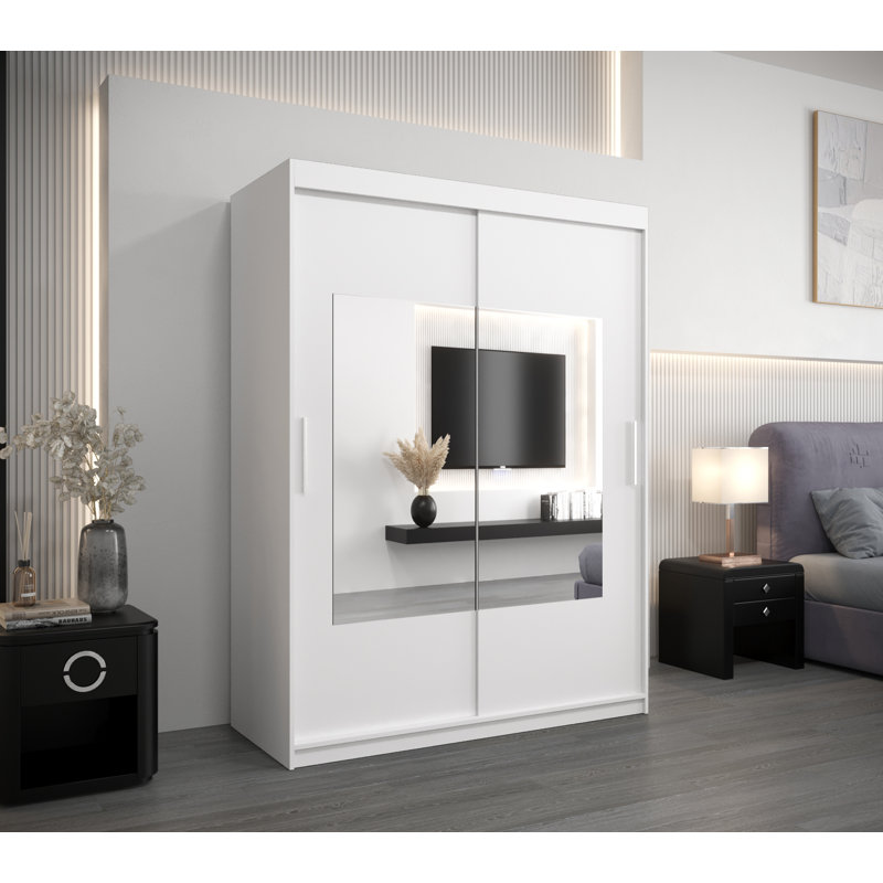 Aarushi 2 Door Manufactured Wood Wardrobe, White Matt