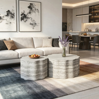 Ensemble de 2 tables basses d'appoint