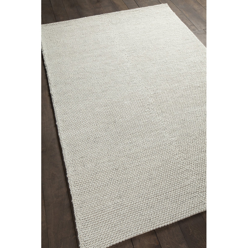 Sinatra Wool Area Rug in Cream, Rectangle 5' x 7'6"