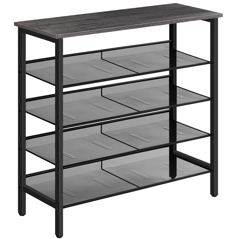 Alheide 5 Tier 20 Pair Shoe Rack, Charcoal Gray