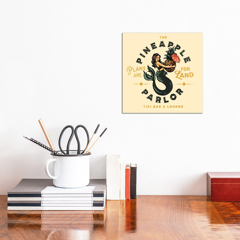Pineapple Parlor by The Whiskey Ginger - Wrapped Canvas Painting, 30.48cm H x 30.48cm W x 1.91cm D
