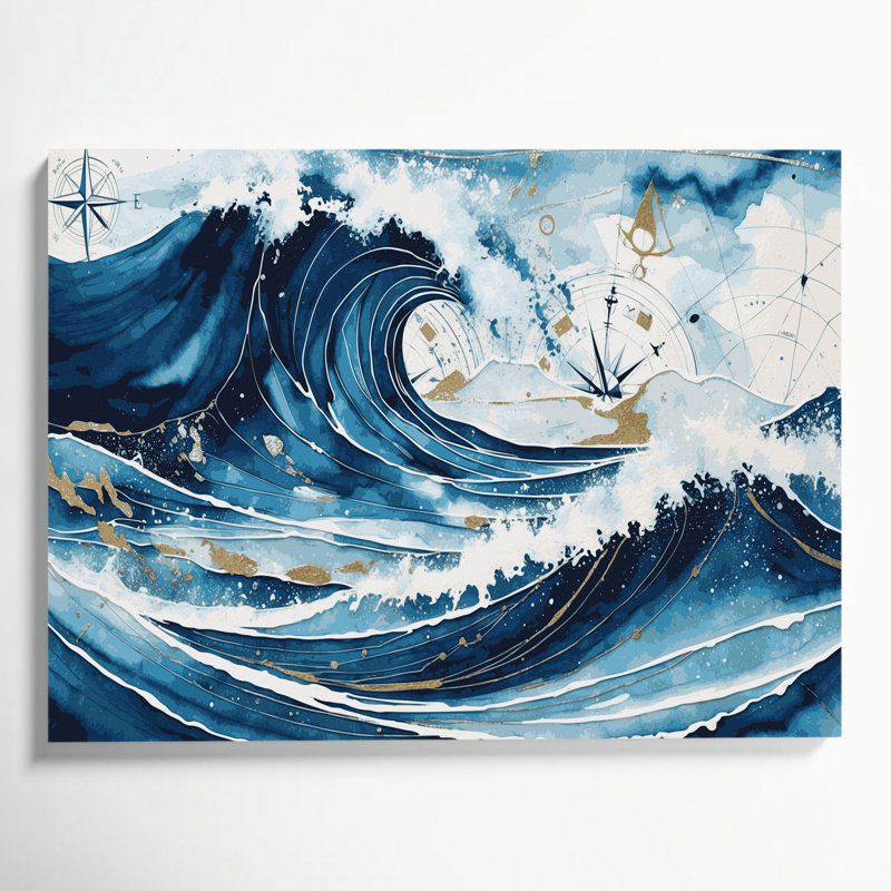 Art mural sur toile gris moderne Coastal, H 12 po x l 18 po