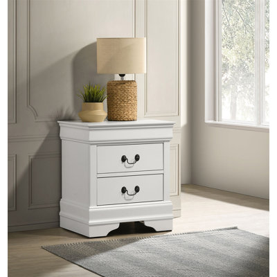 Table de chevet 2 tiroirs avec pieds
