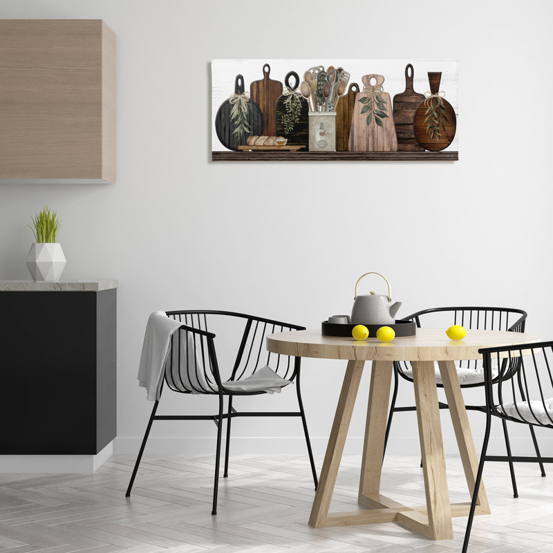 Wooden Kitchen Items Canvas Wall Art by Cindy Jacobs, 17" H x 40" W