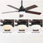 Ventilateur de plafond 42 pouces avec 5 pales, moteur CC réversible silencieux, télécommande et lumière DEL-183762887-183762886