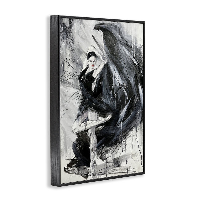 Giclée abstraite encadrée, par Lucille Lee, Giclée encadrée noir minuit, H 24 po x l 16 po