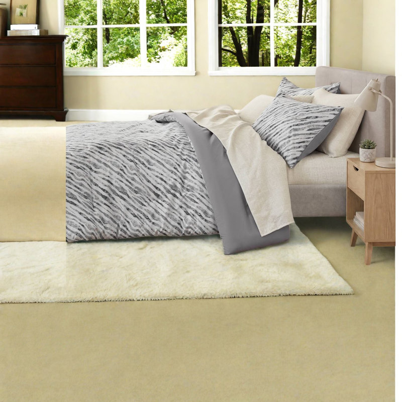 Modern Bedding Sets, Twin XL Polyester Comforter Sheet Set, Grey