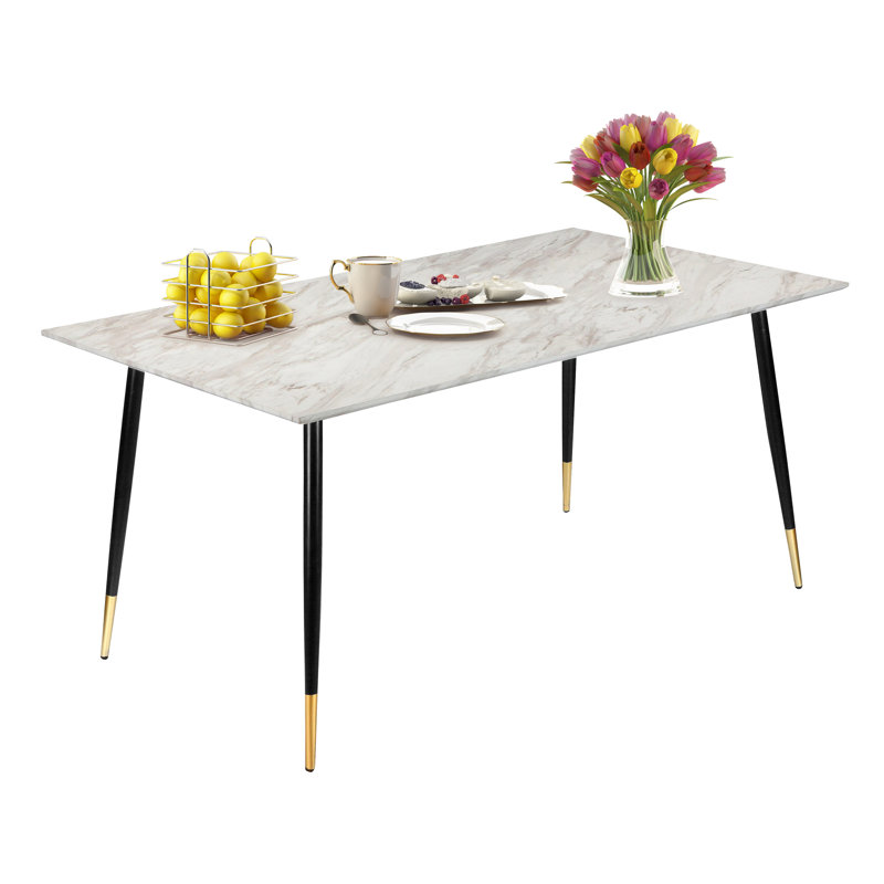 Arianna Metal Base Dining Table, H76 x L120 x W80cm