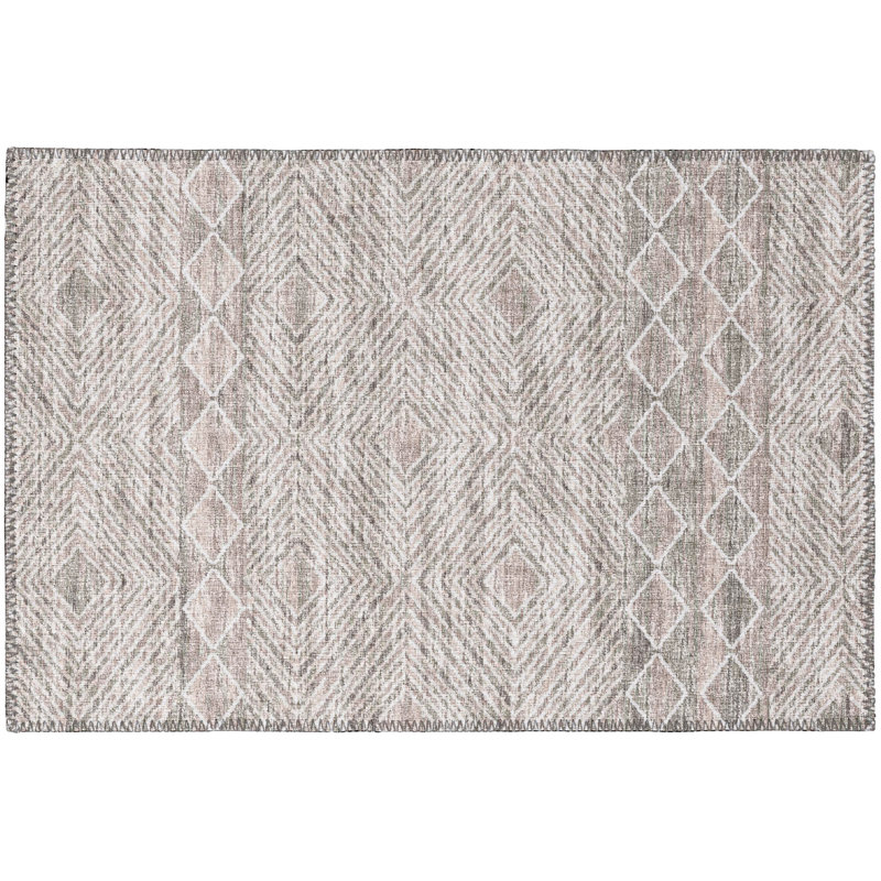 Tapis gris / beige Anazco, Rectangle 5 pi x 7 pi 6 po