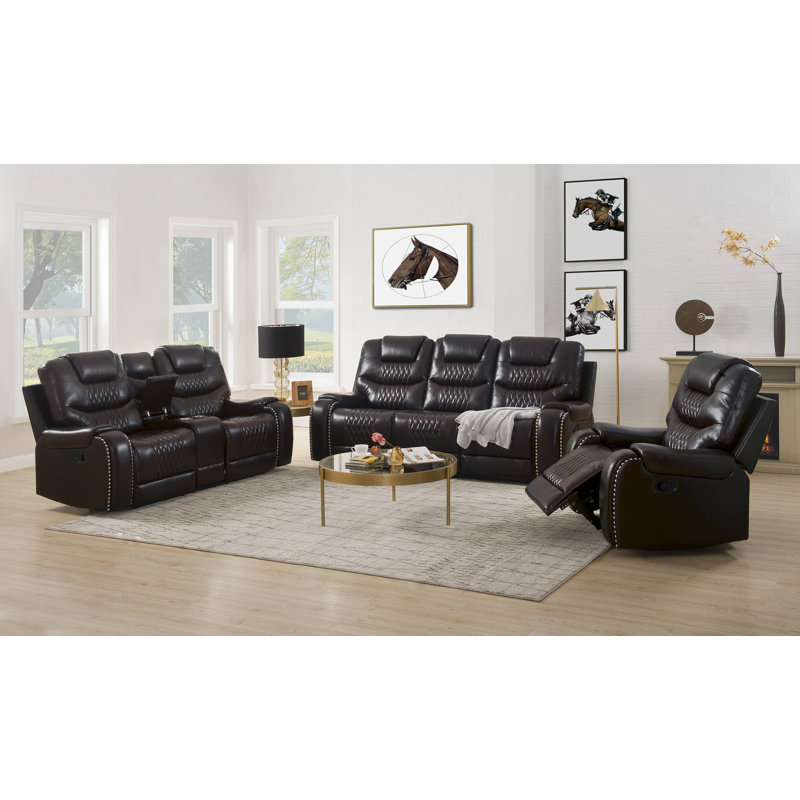 Fauteuil inclinable 42 po, Similicuir brun