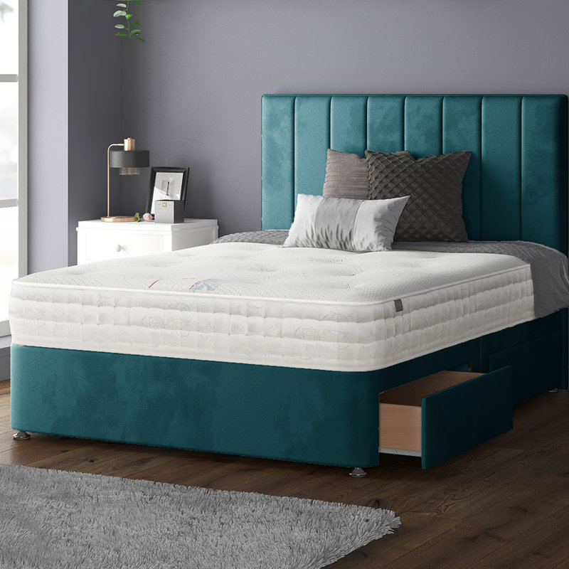 Hedley Upholstered Headboard, Double (4'6), Mallard Green