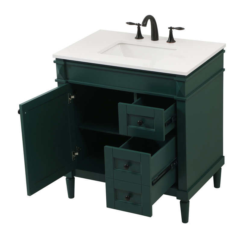 Ensemble de meuble-lavabo simple 32 po Readington, Vert