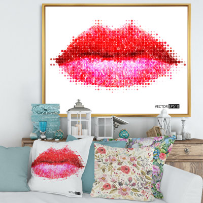 «Abstract Red Woman Lips», impression sur toile