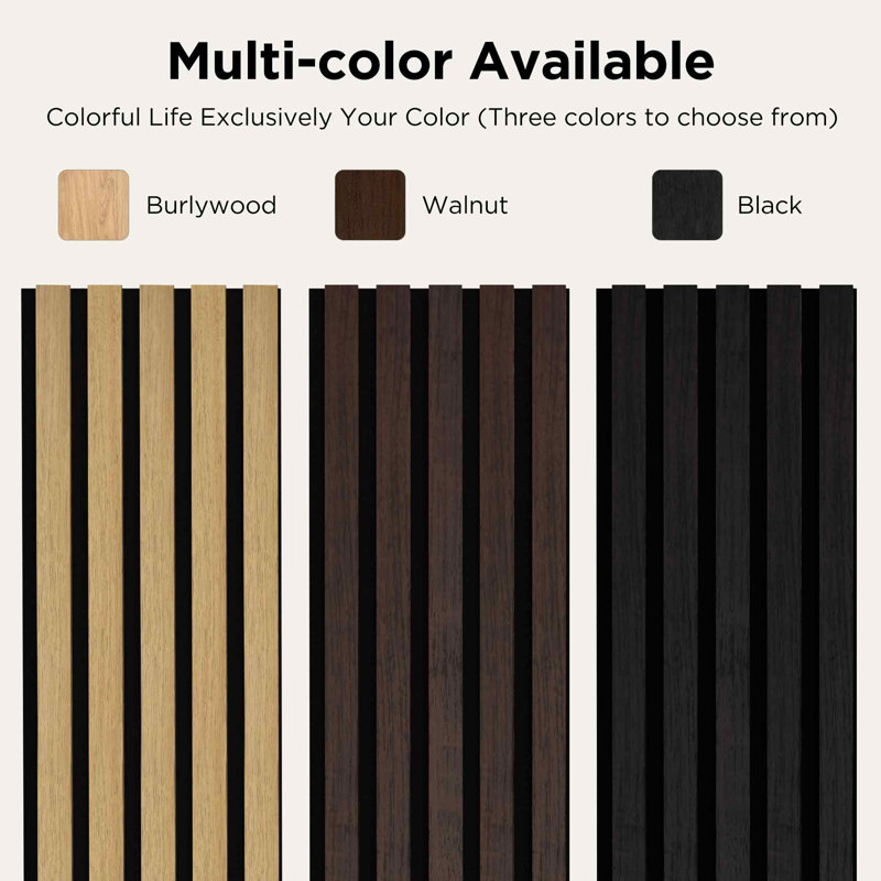 4 Pcs 47.24" L X 23.62" W Acoustic Wood Slat Wall Panels, 3D Decorative Sound Absorbing Panels For Wall & Ceiling (4 Pack/ 31 Sq.ft.)
