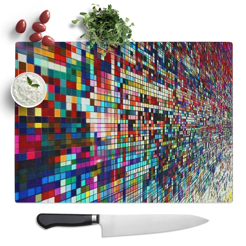 Pixel Pattern Vol.5  Glass Chopping Board