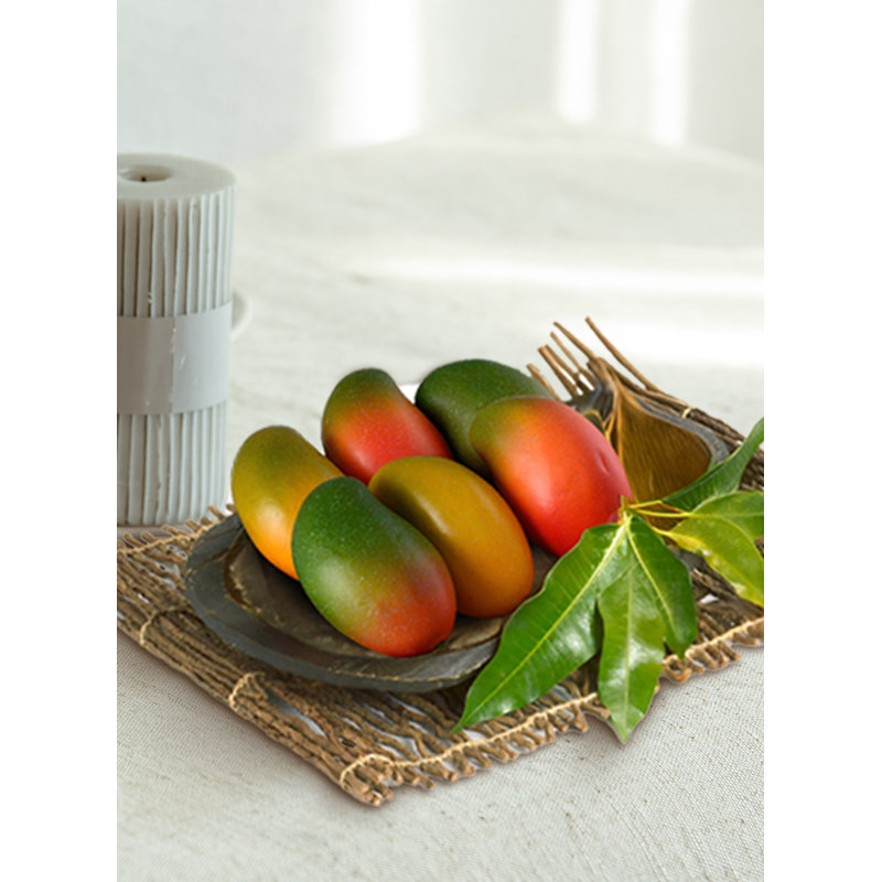  Faux manguier - répliques de manguier tropical en plastique pour comptoir de cuisine, centre de table, style bol à fruits, décor pour événement et présentoirs de détail, 4,5 po de diamètre et 2,2 po de hauteur, paquet de 6